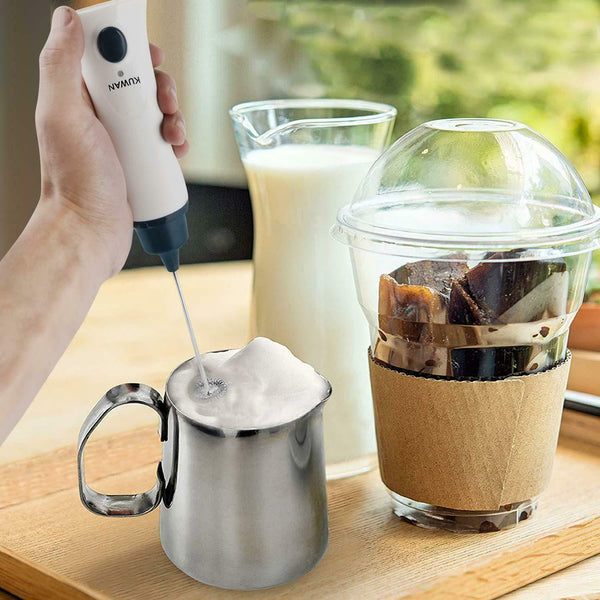 Electric Milk Frother Rechargeable Handheld Wand Coffee Mixer – Zamara Mall