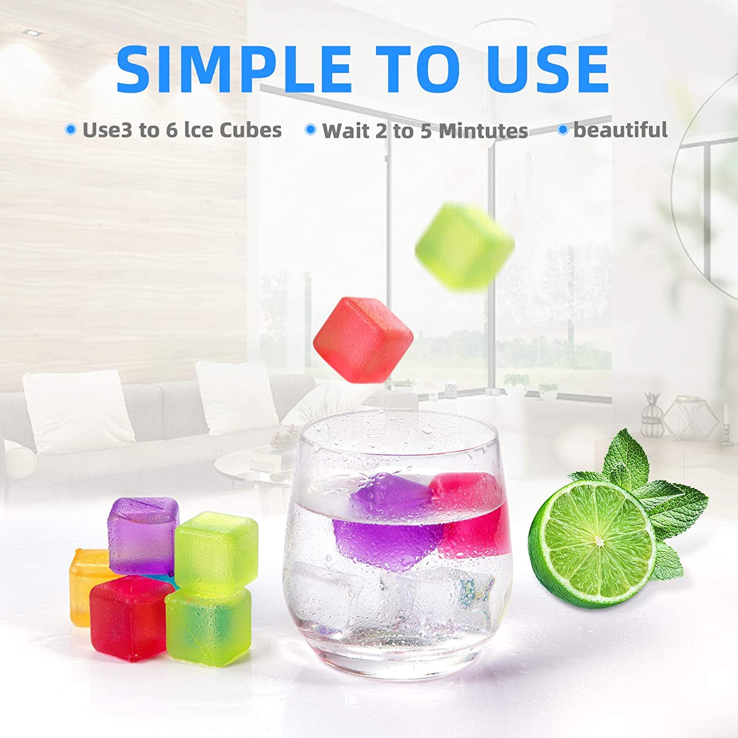 10Pcs Multicolour Plastic Reusable Ice Cubes Not Dilute Square Ice Stone Picnic Party In Pakistan