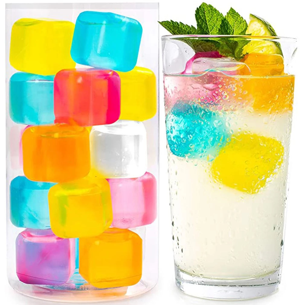 10Pcs Multicolour Plastic Reusable Ice Cubes Not Dilute Square Ice Stone Picnic Party In Pakistan