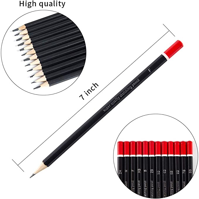 12pcs Professional sketch drawing art pencil set (sizes 8B to 2H) – Karachi  Stationers