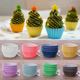 10Pcs Baking Muffin Cake Cupcake Cases Greaseproof Paper Cake Cups Multicolor