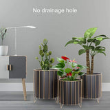 1pcs Ascent Black Plant Pot with Gold Metal Wire Based Planter Stand In Pakistan