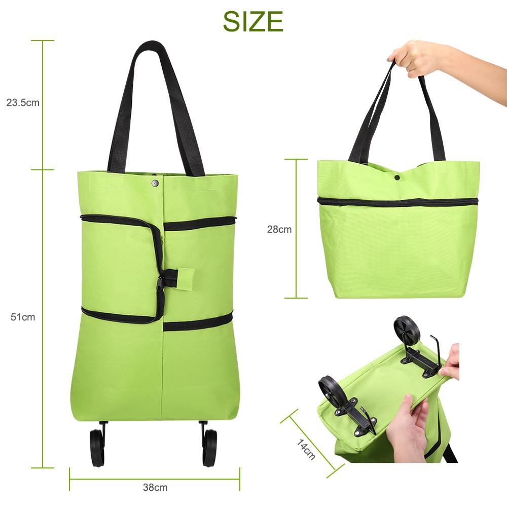 2 In 1 Foldable Shopping Trolley Tote Bag In Pakistan