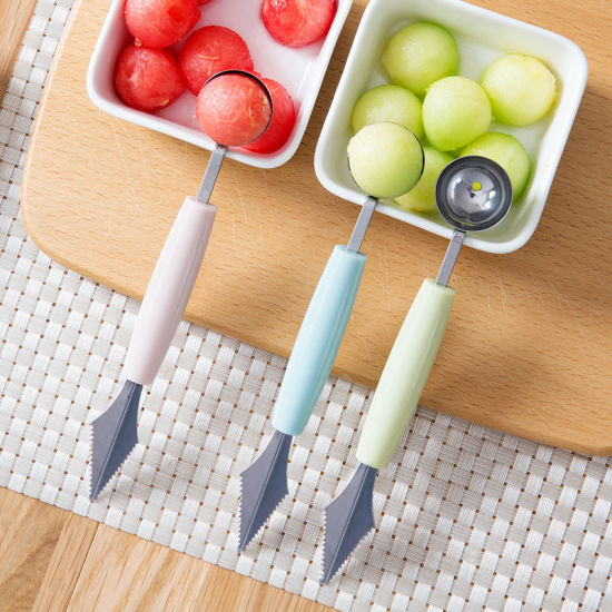 2 in 1 Melon Baller Scoop,Stainless Steel Fruit Decoration Carving Knife In Pakistan
