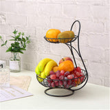 2 Layers Bread Fruit Bowl Dish Storage Basket Dining Table Home Décor Black In Pakistan