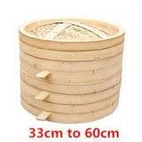 2 Pcs Set 6'' Bamboo Steamer Basket Homemade Food Rice Cooker Dim Sum Bamboo Lid (Small) In Pakistan