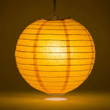 24" Orange Round Paper Lantern, Even Ribbing, In Pakistan