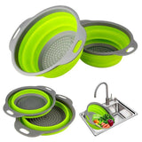 2pcs/set Folding PP Colander Fruit Vegetable Washing Basket Bowl Shaped Strainer Collapsible Drainer Kitchen Tool In Pakistan