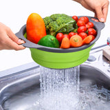 2pcs/set Folding PP Colander Fruit Vegetable Washing Basket Bowl Shaped Strainer Collapsible Drainer Kitchen Tool In Pakistan