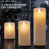 3-Piece Flickering LED Candle Set
