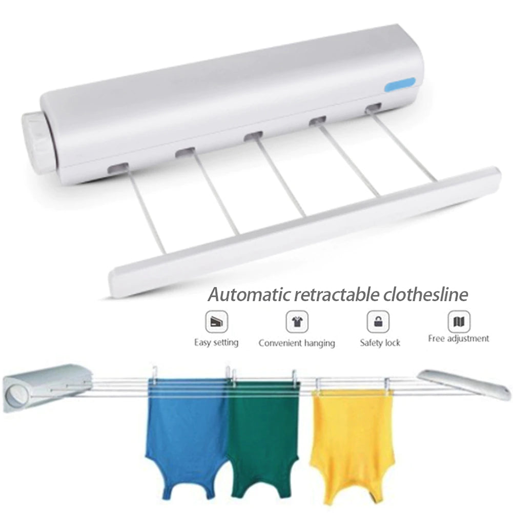 4-Line Retractable Clothesline Wall Mounted Laundry Washing Line Dryer Drying Line In Pakistan