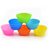 6 Pcs Cup Cake Mold Set Silicone In Pakistan