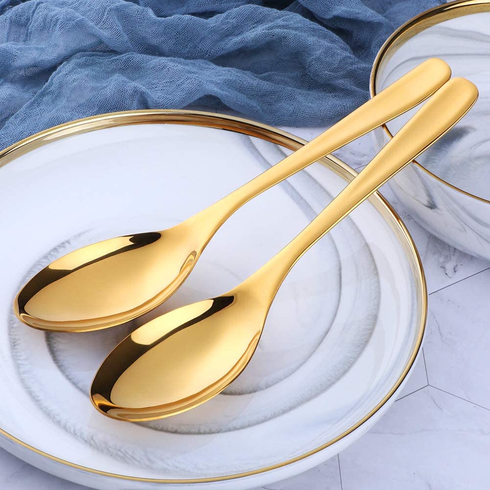 6PCS Spoons Stainless Steel Cutlery Set Serving  Spoons Set Colorful Unique  Spoons In Pakistan
