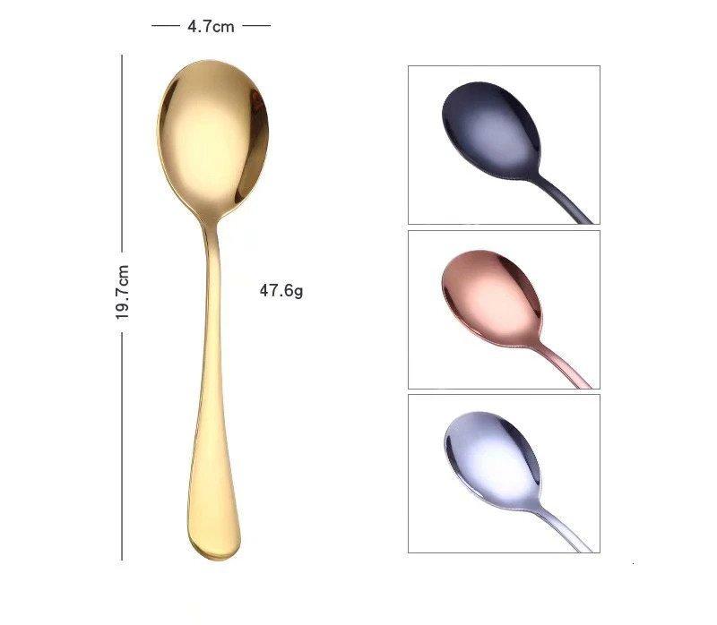 6PCS Spoons Stainless Steel Cutlery Set Serving  Spoons Set Colorful Unique  Spoons In Pakistan
