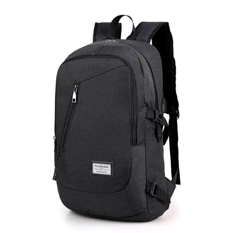 Anti Theft USB Charging Hiking Backpack - Black In Pakistan