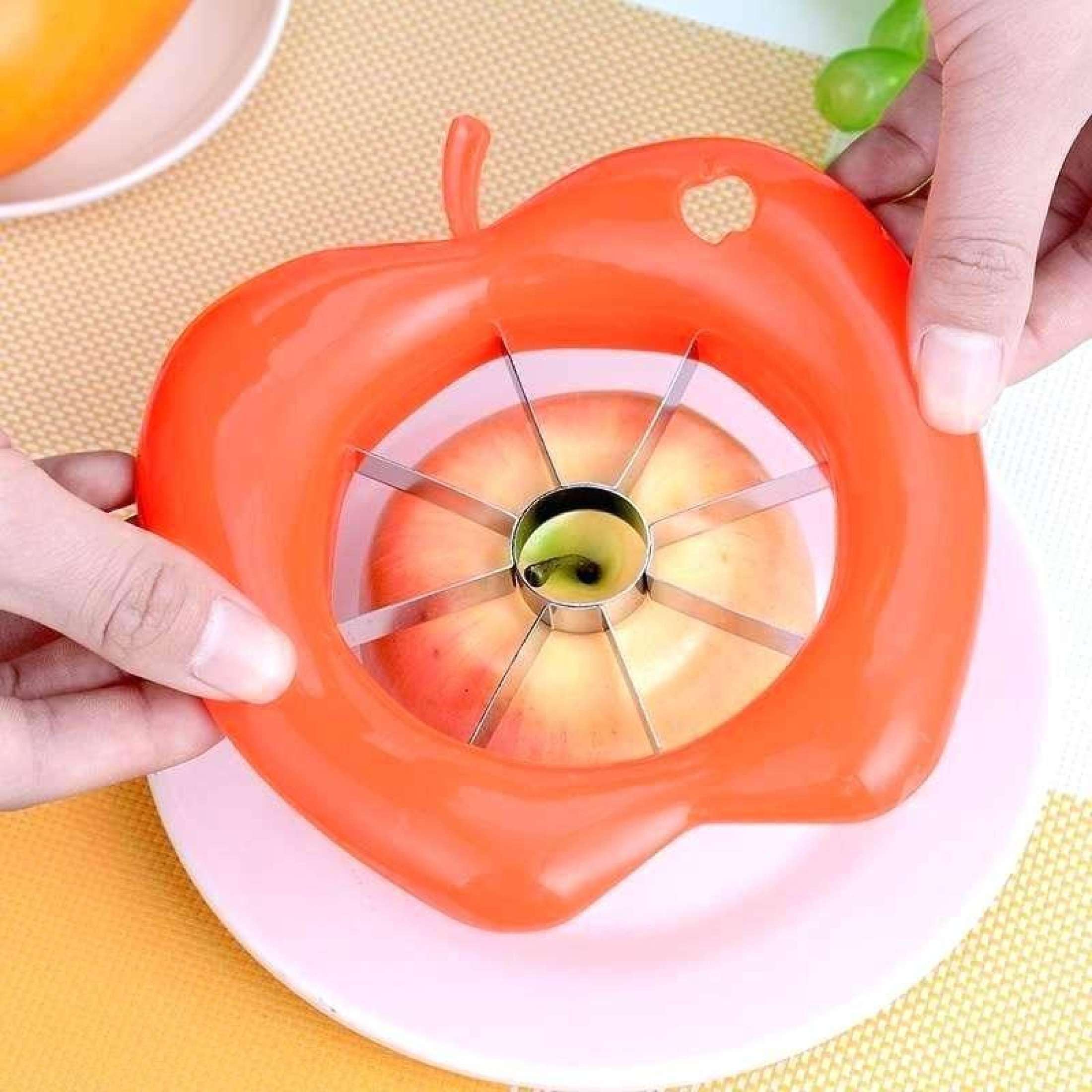Apple Slicer Stainless Steel Fruit Divider Blade Cutter ( Random Color ) In Pakistan