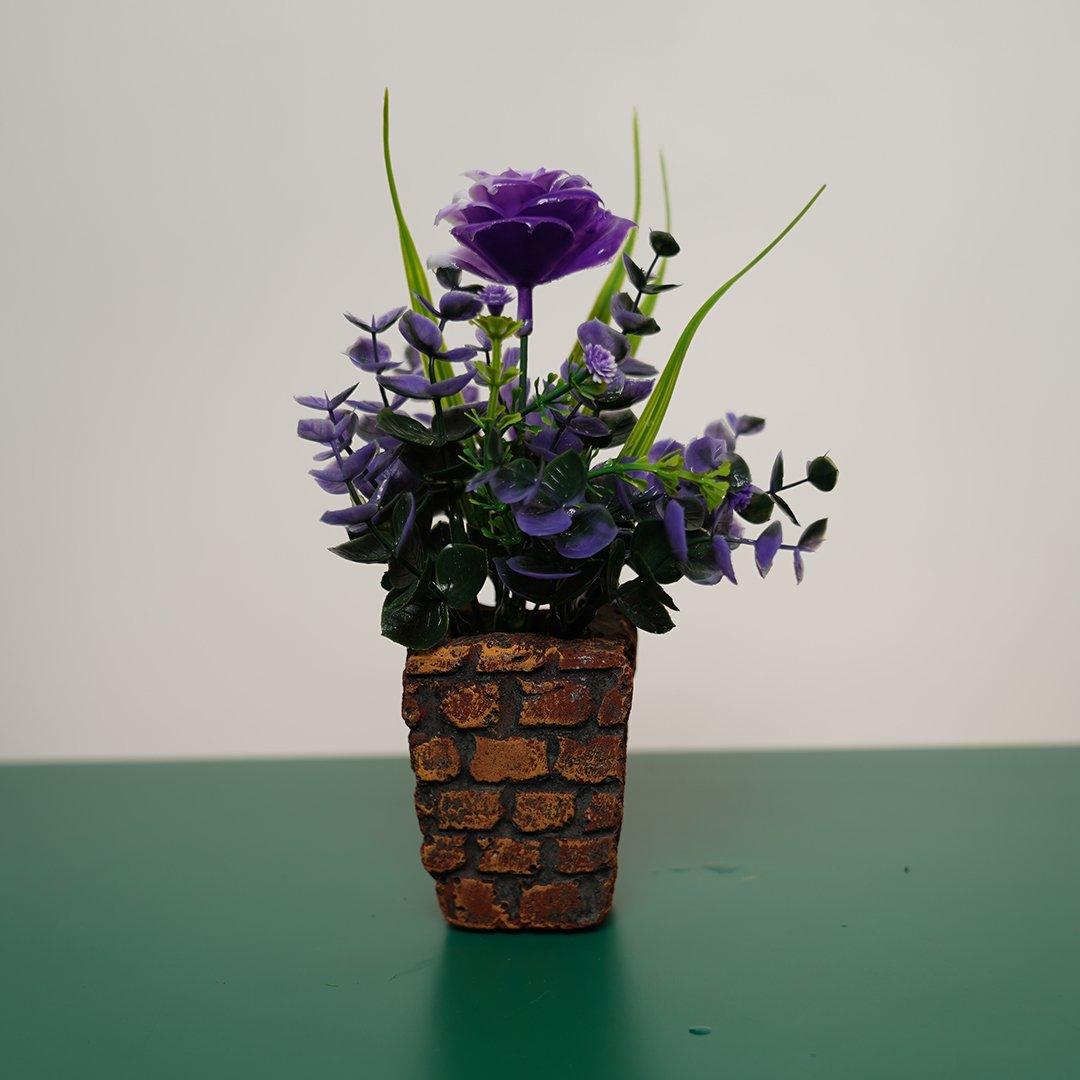 Artificial Plant Win Ceramic Pot- Purple In Pakistan