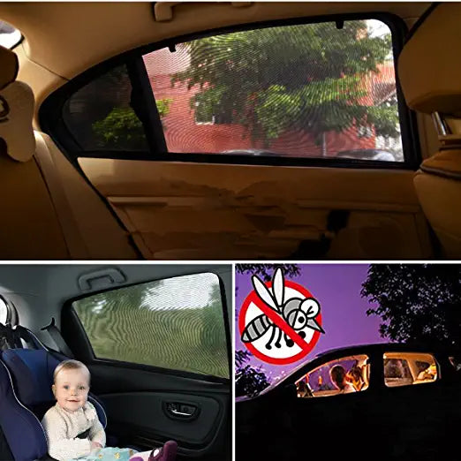 Car Side Window Sunshade Protector Universal Fit Slip on Stretchable Mesh In Pakistan