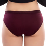 Cotton Solid Printed Daily Wear Panty  - Maroon In Pakistan