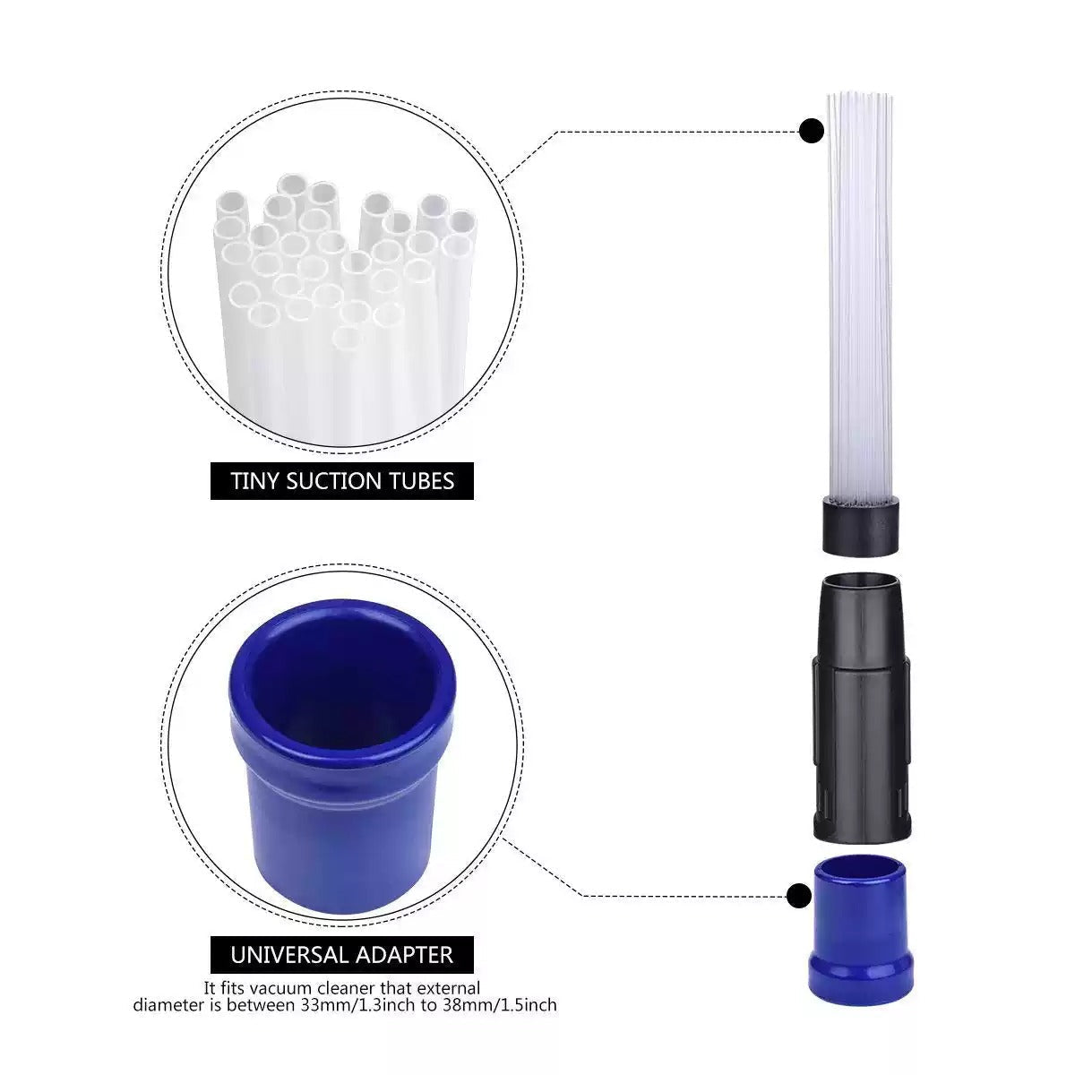 Universal Vacuum Attachment Dust Daddy Small Suction Brush Tubes Cleaner  Remover Tool Cleaning Brush For Air Vents Keyboards For Housekeeping  Services/office Buildings/hotels - Temu United Arab Emirates