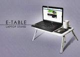 E-TABLE WITH LAPTOP COOLING PAD – BLACK & WHITE In Pakistan