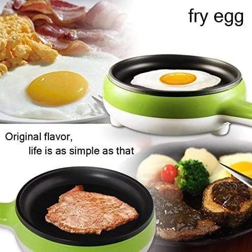 2 In 1 Mini Electric Frying Pan And Egg Cooker Boiler Steamer