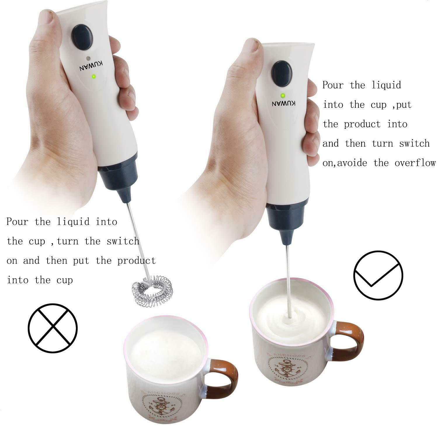 Electric Milk Frother Rechargeable Handheld Wand Coffee Mixer – Zamara Mall