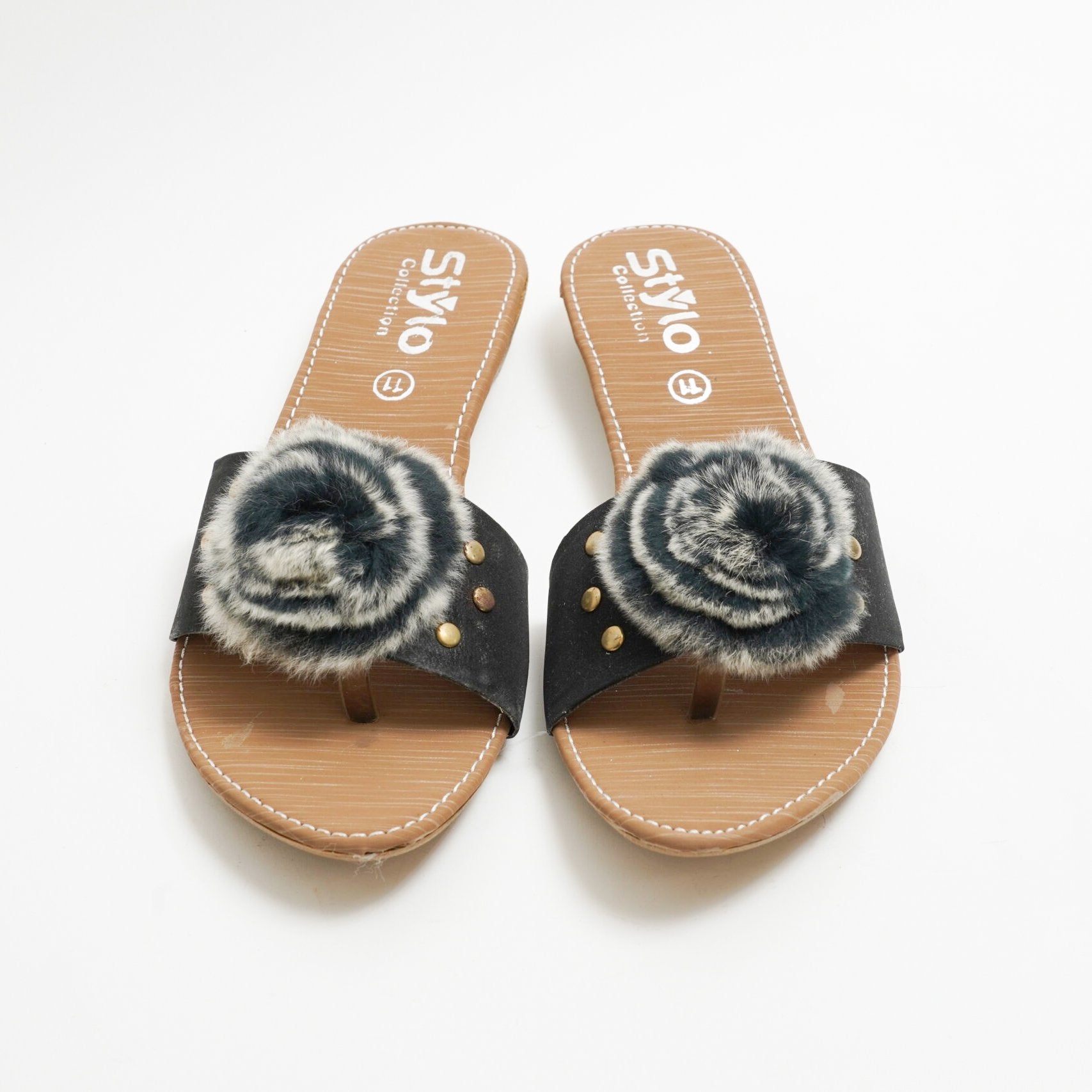 Fancy collection best sale fur slides