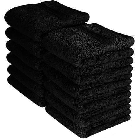 Fast Forward 12 Pc's 700 Gsm Wash Clothes Towel Set Black In Pakistan