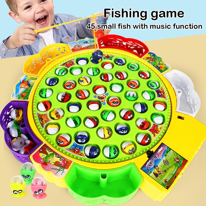 Fishing Game, Musical and Rotating Toy with 45 Fishes and 5 Players for Kids In Pakistan