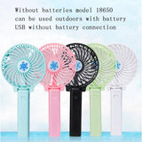 Foldable Hand Fans Battery Operated Rechargeable Handheld Mini Fan (Random color) In Pakistan