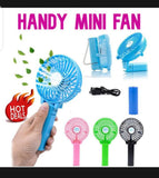 Foldable Hand Fans Battery Operated Rechargeable Handheld Mini Fan (Random color) In Pakistan