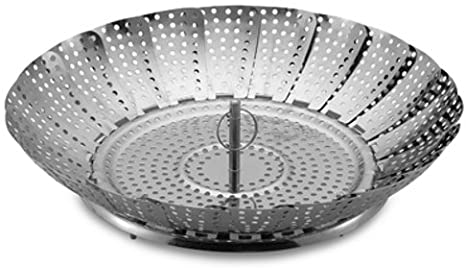 Collapsible Steamer Basket, Stainless Steel Foldable Steaming Rack, Vegetable  Steamer Basket, Stainless Steel Folding Steamer with Extending Removable  Center Handle Insert for Veggie Seafood Cooking to Fit Various Size Pot,  Expandable Filter