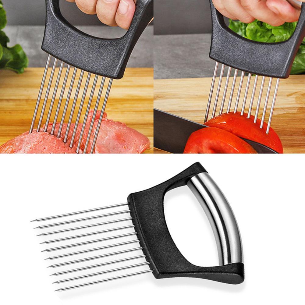 Food Slice Assistant - Stainless Steel Onion Holder Slicer Tomato Cutter  NonSlip, 1 Pack - Fry's Food Stores