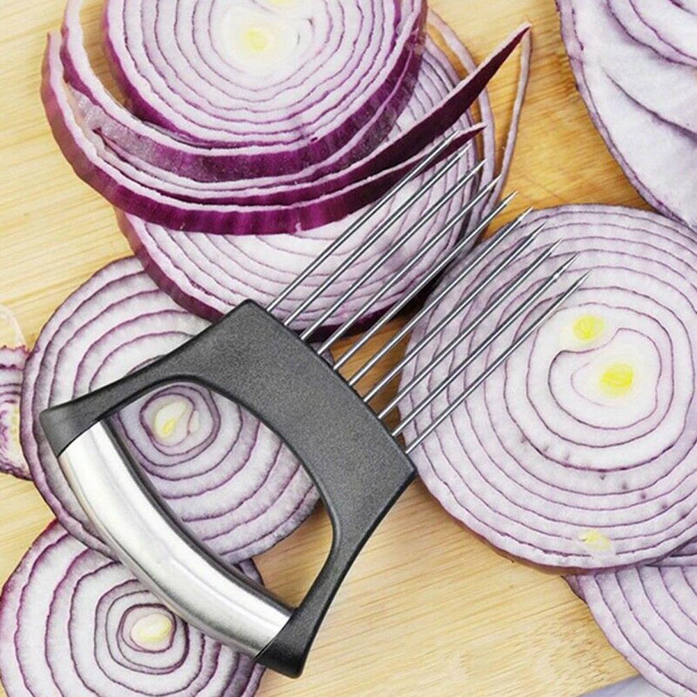 Food Slice Assistant - Stainless Steel Onion Holder Slicer Tomato Cutter  NonSlip, 1 Pack - Fry's Food Stores