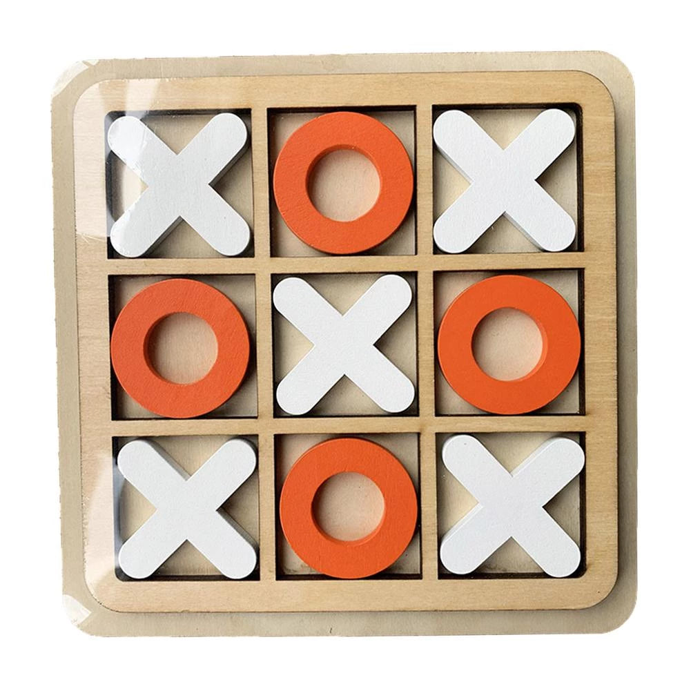Game XO Blocks Tabletop Wooden Board Game For Kids Tic Game For Kids (Random color) In Pakistan