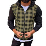 Green Stylish Check Box Zipper Hoodie In Pakistan