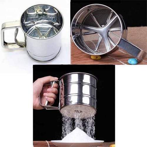 Hand Press Flour Sieve Filter Stainless Steel - With Handle & Smooth Filter In Pakistan