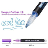 Home Square 12pcs Double Line Outline Art Marker Highlighter In Pakistan