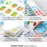 Home Square 14 Grid Silicone Ice Cube Tray With lid In Pakistan