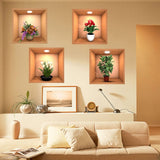 3D Wall Stickers (Pack Of 4)