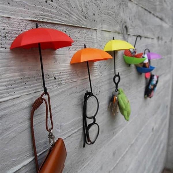 Home Square 3Pcs Windfall Colorful Umbrella Wall Key Hanging Organizer ( Pack Of 2 ) In Pakistan