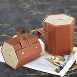 Home Square 6 SLOT LEATHER GLASSED ORGANISER In Pakistan