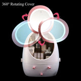 Home Square Creative Egg Shape Cosmetic Organizer With Led Mirror In Pakistan