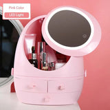 Home Square Creative Egg Shape Cosmetic Organizer With Led Mirror In Pakistan