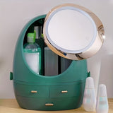 Home Square Creative Egg Shape Cosmetic Organizer With Led Mirror In Pakistan