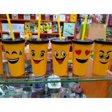 Home Square Cute Emoji Straw Glass - ( Pack Of 2 ) In Pakistan