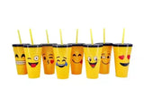 Home Square Cute Emoji Straw Glass - ( Pack Of 2 ) In Pakistan