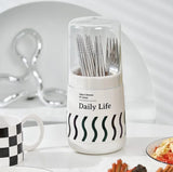 Home Square Cutlery Holder With lid In Pakistan