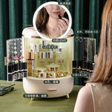 Home Square Double Door Cosmetic Organizer With Led Mirror In Pakistan